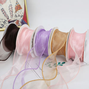 Glossy Satin Ribbon DIY Handmade Butterfly Knot Gift Box Hair Accessory 4cm Otago Shantung Fish Tail Tulle Fabric Strip