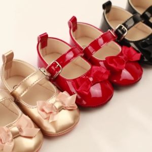 Red Baby Girl Shoes, Formal Princess Shoes, and Non-slip Infant Christening Sandals