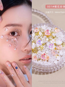 Phụ Kiện Trang Trí Mặt Nhỏ Hoa Mặt Trang Điểm Mắt Dâu Tây Bướm Mặt Trang Trí Mặt Trang Điểm Mắt Đá Rhinestone Ngọc Trai