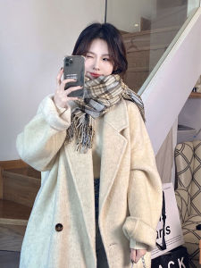 Double-Sided Cashmere Woolen Coat Womens Mid-Length 2025 Autumn Winter New Style High-End Feel Small Size down Inner Jacket