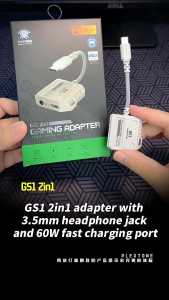 Plextone GS1 USB C ke 3.5mm Type-C Sokongan Mikrofon Gaming Earphones Audio Splitter Phone Charging Adapter HiFi DAC Mic