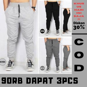 PROMO HEMAT!!! 90Ribu Dapat 3pcs Celana Training Jogger pant Pria Wanita Dewasa Celana Joger Panjang Training Olahraga Senam Gym Sweat Pants Terbaru