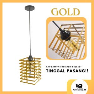 Kap Lampu Hias Modern Minimalis Gold Full set Tinggal pasang