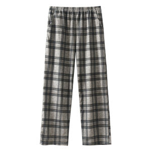 me home wear | New Plaid Cotton Thin Loose Casual Pants Mens Home Wear