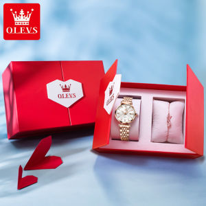 OLEVS watch for women sale original waterproof buy 1 take 1 promo luxury korean style rhombus glass stainless steel watch set