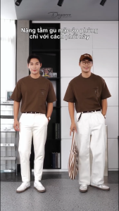 Áo thun nam Dugarco có túi cổ tròn form rộng chất cotton thoáng mát 253TSS22005