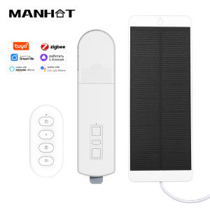 Manhot Tuya Zigbee Roller Shade Driver Electric Blinds Motor With Solar Panel Voice Control With Alexa Google Home Yandex