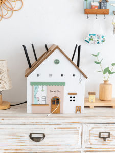 Elegant Wooden TV Cabinet Conceal Router Hideous Box Optic Cat Storage Organizer Real Wood Ugly Box Cover for Living Room