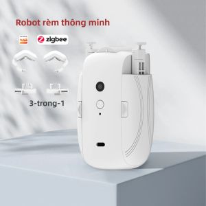 Robot Rèm Thông Minh ZigBee Màu Trắng Tự Động Mở Đóng Với Cảm Biến Ánh Sáng Điều Khiển Từ Xa Qua Ứng Dụng Hoạt Động Với Alexa Và Google Home