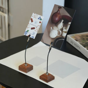 Vertical Photo Clip Desk Organizer Wood Material Note Holder Display Message Card Stand Base No Brand Other Appearance