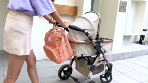 Foldable bed diaper bag with changing station insulated pocket and large capacity Multifunctional Double shoulder mommy bag