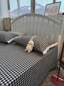 2025 New Simple Plaid 100% Cotton Washed Bed Sheet Single Quilt 1.8m Pure Cotton Single Double Dormitory Bedding