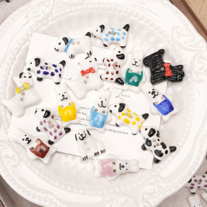 1 cái nút gốm dễ thương 24x16mm/15x20mm/24x20mm/16x20mm nút hình chó con thỏ với 2 lỗ cho vòng cổ đồ may thủ công tự làm vòng tay trang sức làm