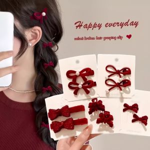 Red New Year Hair Clip Side Bangs Grip
