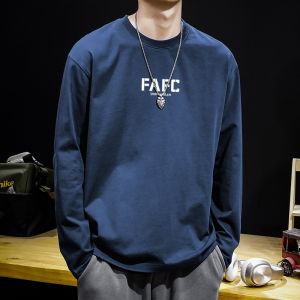 Pure Cotton Sweatshirt Men round Neck 2023 Fall and Winter New Arrival Ins Trendy Base Shirt Student Long Sleeve T-shirt Winter Coat