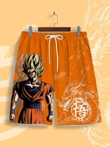 Bandai | Seven Dragon Ball Monkey King Shorts Casual Pants Men Loose Five Minute Pants Cartoon Printed Beach Pants Pajama Pants
