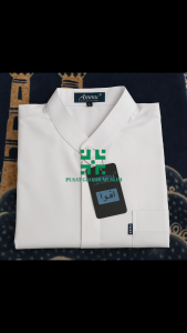 Baju Koko Ammu Kerah Yamani Putih Hitam Series Kerah Pendek Original