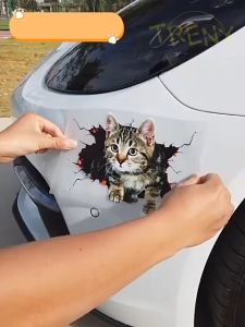 Cute 3D Kitten Cat Wall Stickers Vinyl Bedroom Fridge Decal Home Mural Art Decor / Creative Personality 3D Kitten Car Stickers