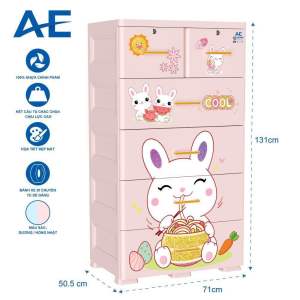 (Ráp sẵn) Tủ nhựa Deli Max 5 tầng ngăn kéo - nội thất Khả Vy