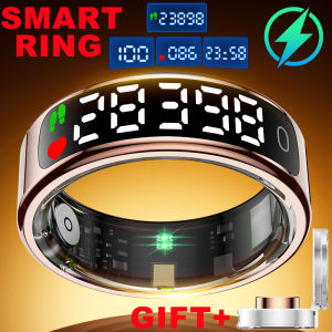 For Smart Ring Hd Screen Tiktok Control 5ATM Waterproof for  Smartring forGalaxy Women Men Ring HeartRate Monitor