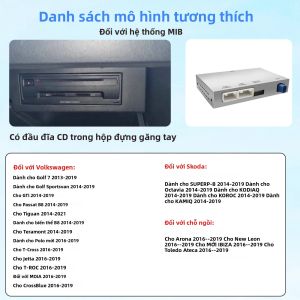 Hệ Thống AUTOABC Wireless Carplay Android Auto Mirror Dành Cho Volkswagen SEAT Leon Passat B8 Với Hỗ Trợ MIB2 Và Camera Lùi OEM