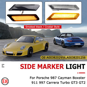 For Porsche 911 997 987 Cayman Boxster LED Amber Side Marker Light Arrow Turn Signal Blinker Indicator Lamps 05-12