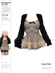 เสื้อกั๊กสายเดี่ยวบางๆ สำหรับผู้หญิง ชุดสองชิ้น ทรงเข้ารูป แขนยาว คอวี แขนกุด แฟชั่นฤดูร้อน 2025 สำหรับวัยรุ่น