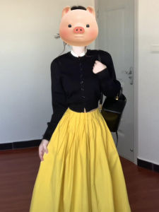 PEIZIXUAN | Đầm Dài Knitted Phong Cách Pháp Hepburn