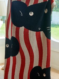 Thickened Knitted Office Nap Blanket Shoulder Shawl Woolen Couch Throw Small Blanket Single Person Bed Flag Nordic Style Warmth All Seasons