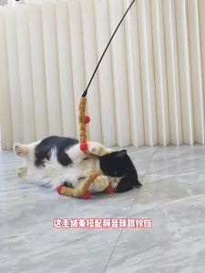 PEIGEXIAOMAO Tongkat Kucing Caterpillar Cat Stick 静音毛毛虫逗猫杆