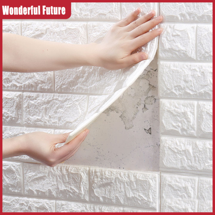 【Big size】 77x70cm Wallpaper sticker waterproof Room design wall For cement wall Foam bricks