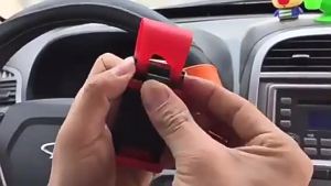Biển jjt xe hơi phổ thông bánh lái Giá để điện thoại với độ bám silicon mềm và kẹp có thể điều chỉnh cho trải nghiệm lái xe an toàn