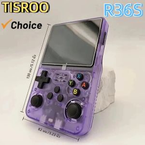 เครื่องเล่นเกมพกพาแบบย้อนยุค แพ็คเกจใหม่ + หูฟังแบบมีสาย ระบบ Linux หน้าจอ Ips 3.5 นิ้ว 64g R36S