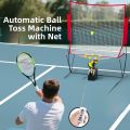 Peck Tennis Ball Launcher Self-Service Training Device Coach Feeder Machine with Retrieval Net Single Player Fitness Equipment. 