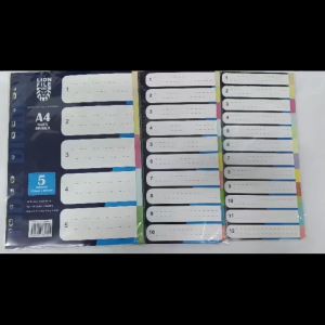 🔱Lion File A4 Index Divider Index Seperator Paper Type ( 5Set 10Colour/4Set 12Colour/10Set 5Colour )