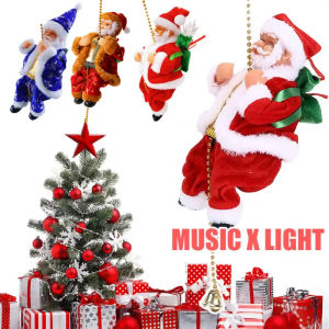 Santa Claus Climbing On Rope Ladder 2025 New Year Xmas Decor Gifts Christmas Home Pendant Xmas Trees Pendant Hanging Ornament