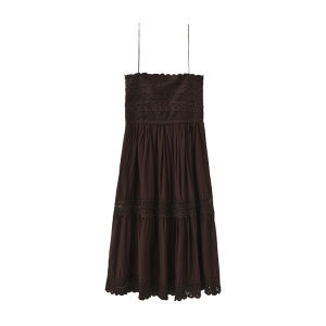 Resort Style Openwork Lightweight Drape Layered Dress