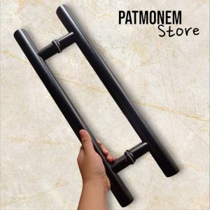 Handle pintu kaki baut tembus bulat 1¼ finishing powder coating full hitam