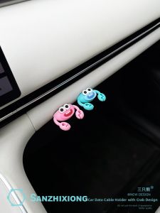 SANZHIXIONG | Cute Crab Car Hook for Data Cable Management
