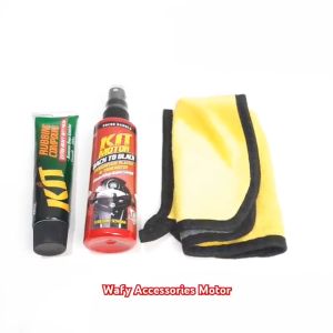 Paket Isi 3 - Kit Paste Rubbing Compound 60 Gram + Kit Black To Black 115 ml+ Kain Lap Microfiber