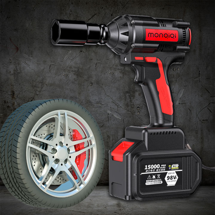 PROMO!!! Bor impek pembuka baut motor Cordless Impact Wrench high torsi Brushless impact Baterai 98Volt 98Vf 2 Baterai/impek Wrench inpek cas pembuka baut mobil infek buka baut motor Cordless impact baterai asli komplit impact murah berkualitas