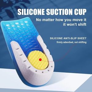 SRIEI 1Pair 3CM Silicone Inner Height Increasing Insoles Invisible Shoes Insert Lifting Insoles Growing Sole Relief Heel Spur Pain