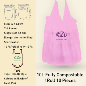 KZL 100% Biodegradable Plastic Trash Bags - Eco-Friendly Extra-Thick Durable Bioplastic Bin Bags | Large Capacity for Home Kitchen Office