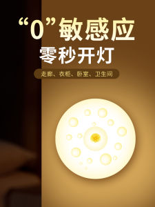 Smart Infrared Sensor Lamp Corridor Sound and Light Control Wireless Night Nail Lamp for Domestic Use Bedroom Sleep Charging Bedside Small Night Lamp