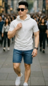 Áo thun nam Áo phông nam có mũ trùm đàu Cardigan được làm từ chất liệu vải Nonchun Hàn Quốc N13