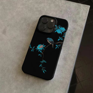 Suitable for Apple 14promax Art National Style Phone Case Iphone15pro Niche Style 15 Feilin 11 Creative 12 Pomegranate Flowers and Birds 11 New Chinese Men and Women Fancy Unique Design New Arrival