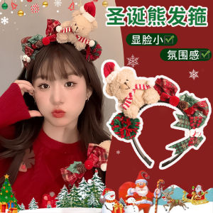 Adorable Christmas Bear Hairband Holiday Decoration Hair Clip Childrens Cute Hair Accessories Cartoon Style Girls Headwear