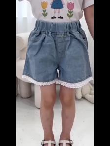 New Girls Denim Shorts Korean Lightweight Summer Shorts for Toddler Girls Casual Versatile Childrens Clothing Outdoor Wear