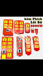 [Chính Hãng} ComBo Ổ Cắm Lõi Sứ 8000W Không Dây Đi Kèm Phích Cắm 6000W Có Lõi Sứ Chống Cháy