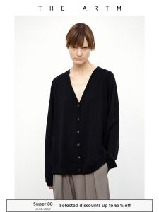 Classic V-Neck Loose Overlayer Cardigan Wool